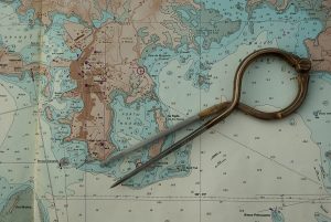 nautical chart, compass, navigation
